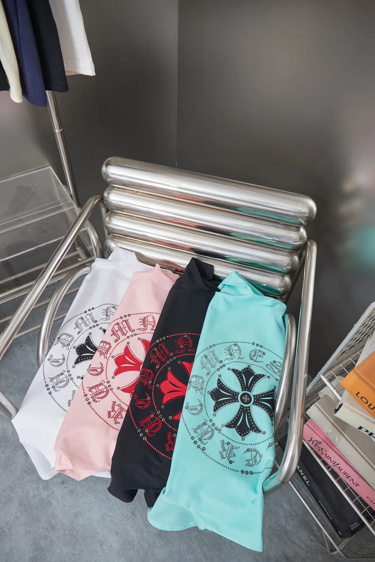 Ch*ome Hearte 26SS New Arrival logo 100% 32 1X 1 ➕ ：Black/White/Green/Pink Size：S/M/L/XL